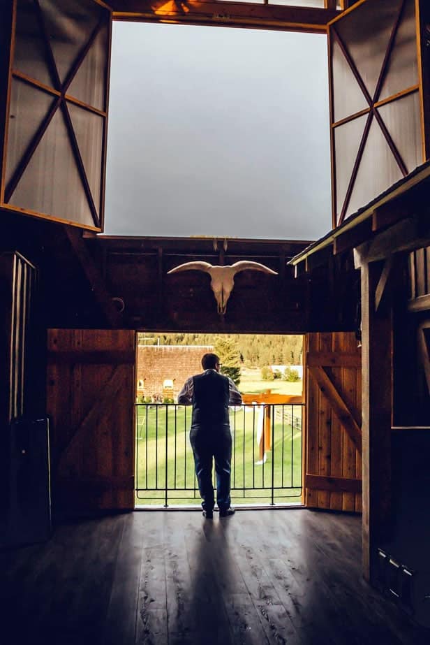 Groom Taking in the View at the Ranch