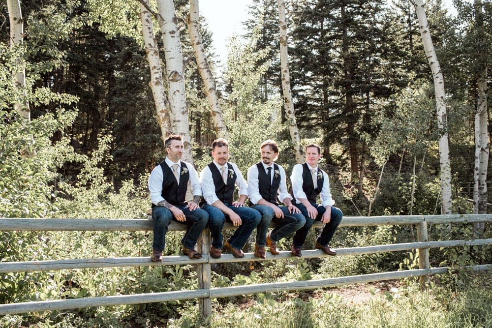 Groom and Groomsmen at a Country Wedding